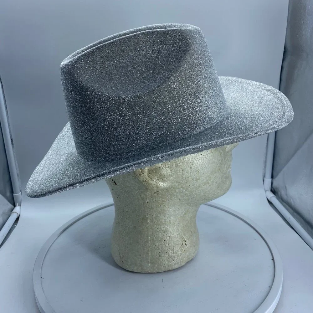 Silver Glitter Cowboy‎ Cowgirl Hat Adult Costume Bachelorette Party Nashville